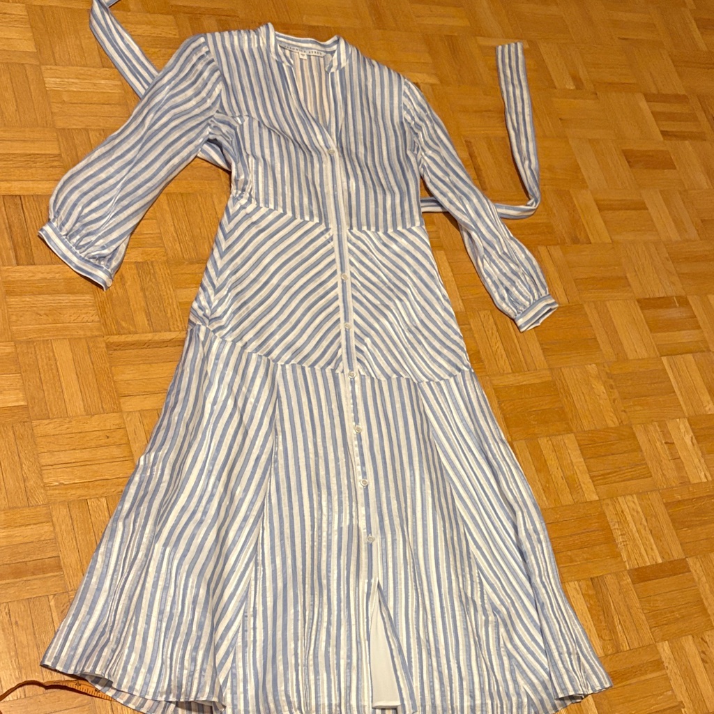 Veronica Bird Blue And White Striped Dress Nwot